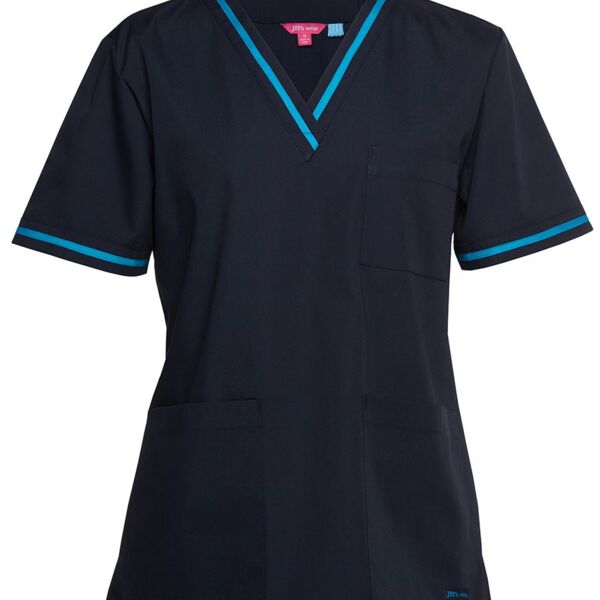 JB's  CONTRAST LADIES SCRUBS TOP Thumbnail